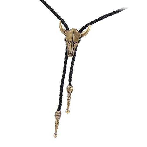 Cowboy Bolo Tie Anhänger Halskette Mode Schmuck für Damen, Stein, Bronze von Baoblaze