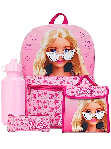 Barbie Rucksack | Rucksäcke, Lunchtasche, Wasserflasche, Federmappe | Mädchen Schulsachen | Rosa von Barbie