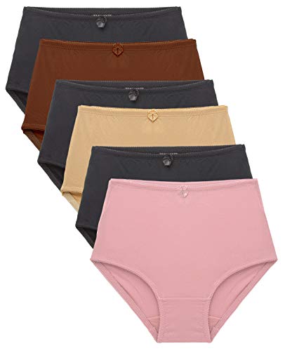 Barbra Lingerie Damen 6er Pack High Waist Cool Feel Brief Underwear Pantties Small bis 5XL - Mehrfarbig - X-Groß von Barbra Lingerie