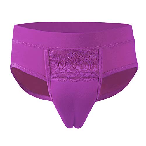 BaronHong - Camel Toe - Verkleidungshose mit Gaffel für Crossdresser Transgender (Pflaume, XL) von BaronHong