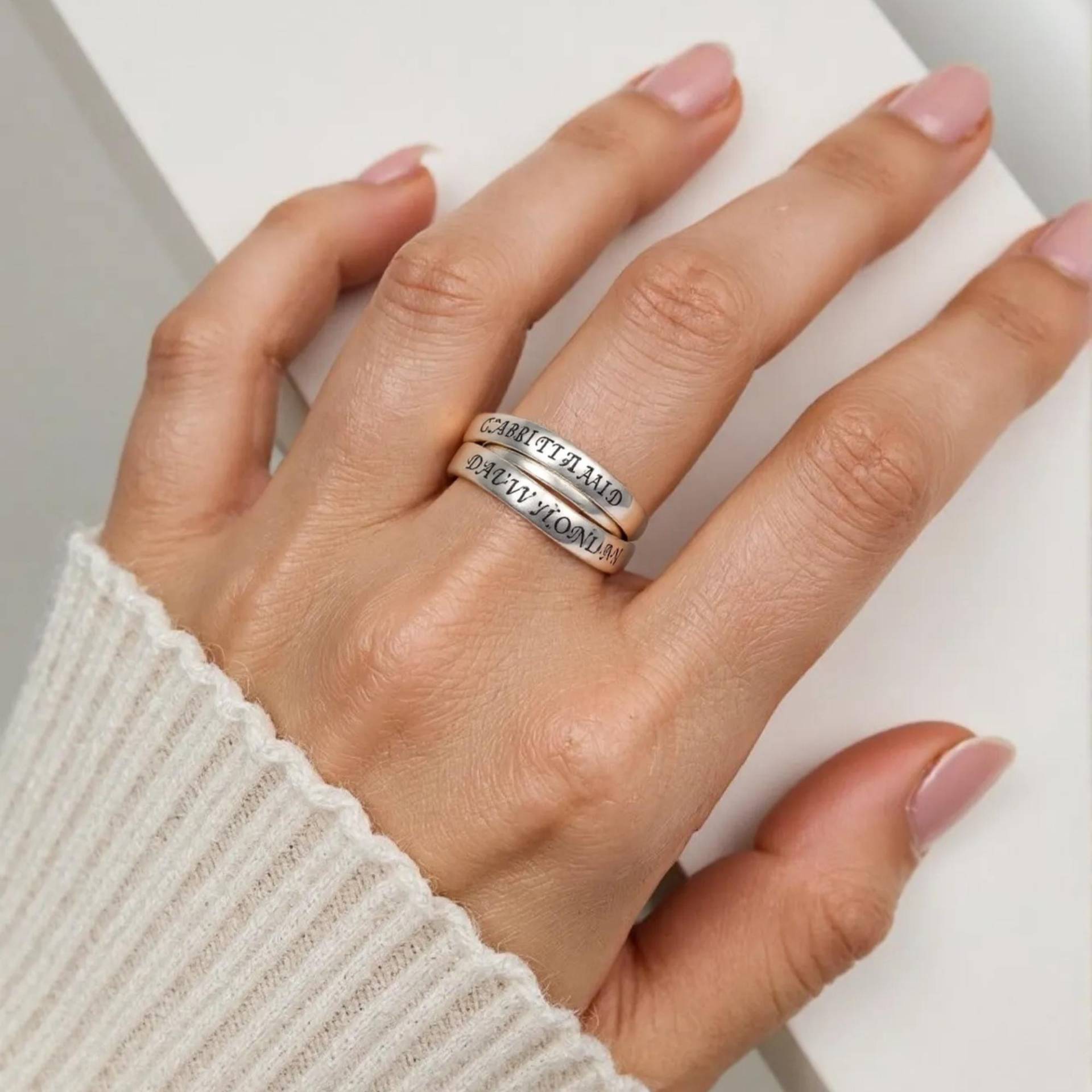 Personalized Three Circle Name Ring, Family Ring , Women Multiple Ring, Mom's Gift, Christmas Jewelry, Gifts For Her Personalized Three Circle Name Ring, Family Ring , Women Multiple Ring, Mom's Gift, Christmas Jewelry, Gifts For Her von BaronshopStudio