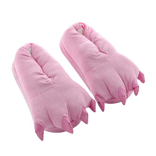 Barrageon Unisex Plüsch Hausschuhe Tier Pfote Pantoffel Kuscheltier Warme Cosplay Kostüme Party Kinder Herbst Winter Indoor Pink 39-45 von Barrageon