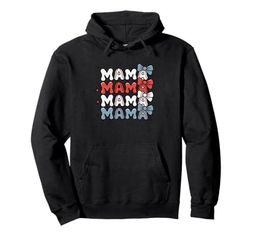 Mama Baseballstichbogen Mama Mama Pullover Hoodie Mama Baseballstichbogen Mama Mama Pullover Hoodie von Baseball Mama Bow Stitch Lovers