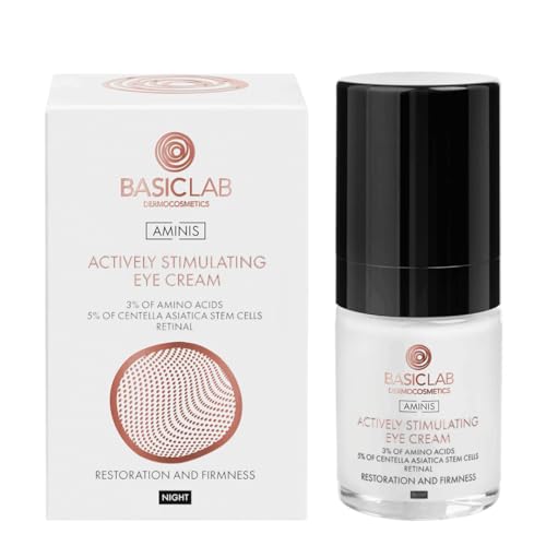 BasicLab Dermocosmetics Anti-Falten Augencreme | 18 ml | Nachtcreme, Für Männer und Frauen, Für Augenlider, Für reife Haut von BasicLab