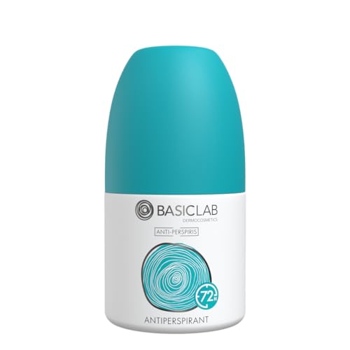 BasicLab Dermocosmetics 72 -Stunden- Antitranspirant für Männer und Frauen | 60 ml | Spezialisiertes Antitranspirant zum Schutz vor Schweiß und Geruch, Hinterlässt keine Rückstände, Neutraler Duft von BasicLab