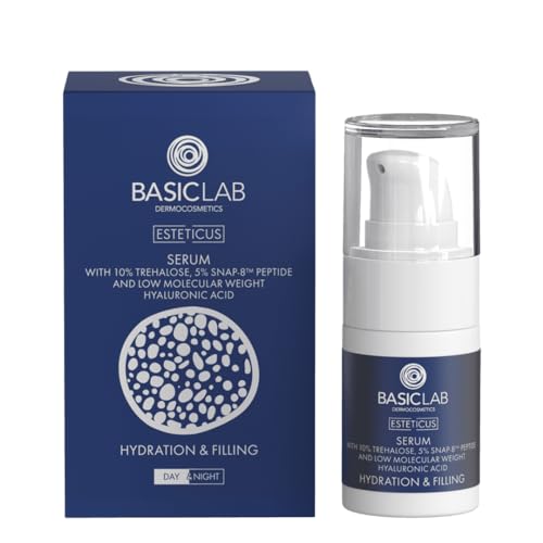 BasicLab Dermocosmetics Gesichtsserum mit Trehalose | 30 ml | Für Frauen und Männer, geeignet für den Einsatz Tag und Nacht. Feuchtigkeitsspendend, aufbauend, regeneriert Falten. von BasicLab