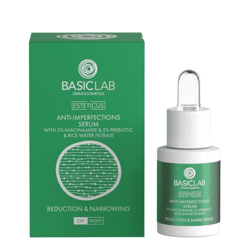 BasicLab Dermocosmetics Gesichtsserum gegen Unreinheiten | 30 ml | Für Frauen und Männer, gegen Mitesser, Akne, Pickel, Tag & Nacht von BasicLab