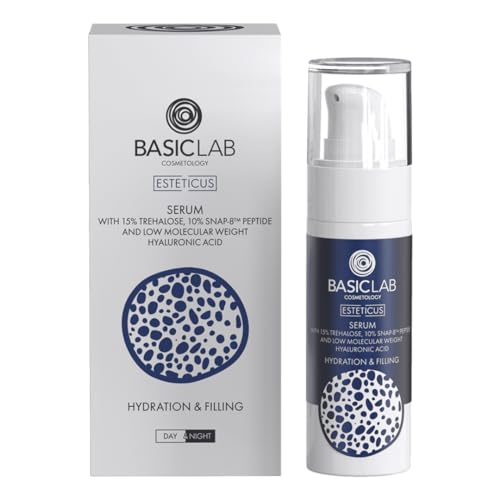 BasicLab Dermocosmetics Gesichtsserum mit 15% Trehalose | 30 ml | Für Frauen und Männer, für den Einsatz am Tag und in der Nacht Hydratisierendes, aufbauendes, faltenregenerierendes Serum von BasicLab