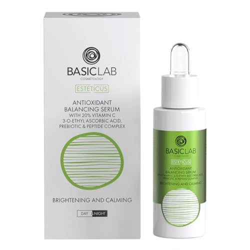 BasicLab Dermocosmetics Dermocosmetics Illuminierendes Gesichtsserum mit 20% Vitamin C | 30 ml | Spendet Feuchtigkeit, beruhigt Irritationen und entzündliche Veränderungen, Für Frauen und Männer von BasicLab