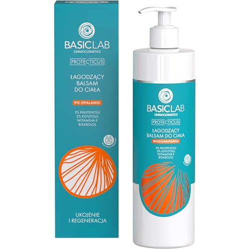 BasicLab Beruhigende After-Sun-Körperlotion | 300 ml | Für Kinder und Erwachsene, Frauen und Männer | Lindert Reizungen und Sonnenbrand, spendet Feuchtigkeit der Haut. von BasicLab