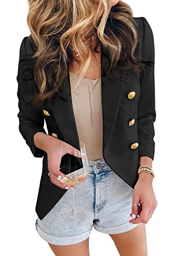 Basicspace Schwarzes Damen Blazerkleid für Damen Elegant für die Arbeit Übergroßer Blazer für Damen Business Casual(XXL,Schwarz) von Basicspace