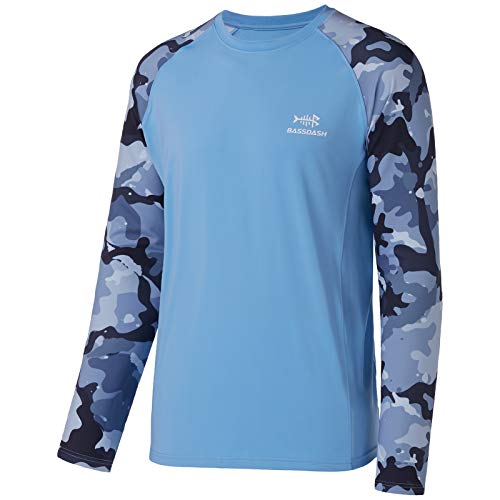 Bassdash Herren Langarmshirt Camo Shirt Performance mit 50 UPF Sonnenschutz Schnelltrocknend von Bassdash