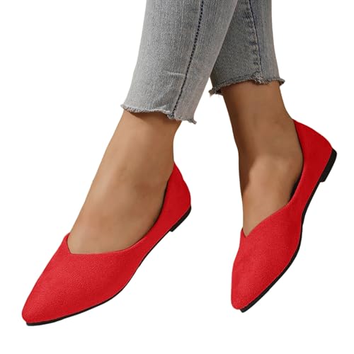 Damen Strick-Ballerinas Mit Rundkappe Flache Slip-On Schuhe - Runde Zehe Strick Kleid Walking Flats Für Frauen rutschfest Trachtenschuhe Niedriger Keil Slip on Ballerina Dirndl Damen Strick-Ballerinas Mit Rundkappe Flache Slip-On Schuhe - Runde Zehe Strick Kleid Walking Flats Für Frauen rutschfest Trachtenschuhe Niedriger Keil Slip on Ballerina Dirndl von Bastwahl