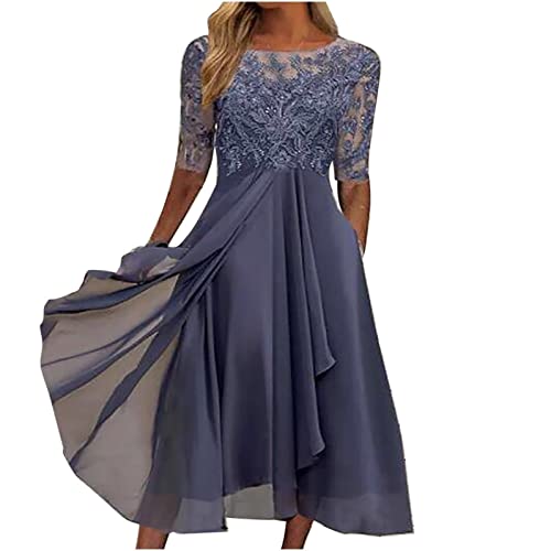 Festliche Kleider Für Hochzeit Damen Elegantes Kleider Knielang Sommerkleider Satin Partykleid Swing Trachtenrock mit Rüschensaum Brautkleid Prom Spitzenkleid Festliche Kleider Für Hochzeit Damen Elegantes Kleider Knielang Sommerkleider Satin Partykleid Swing Trachtenrock mit Rüschensaum Brautkleid Prom Spitzenkleid von Bastwahl