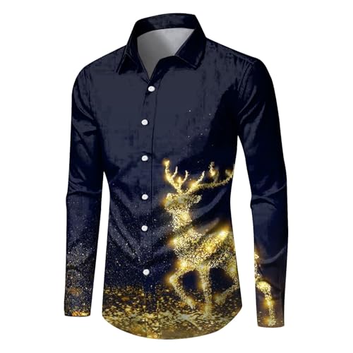 weihnachtsanzug herren, Weihnachtshemd Ugly 3D Lustig Christmas Print Hemden Weihnachten Hässliche Langarm Button Up Funky Klassisch Regular Fit Freizeithemd Weihnachtskostüm Motive Top weihnachtsanzug herren, Weihnachtshemd Ugly 3D Lustig Christmas Print Hemden Weihnachten Hässliche Langarm Button Up Funky Klassisch Regular Fit Freizeithemd Weihnachtskostüm Motive Top von Bastwahl