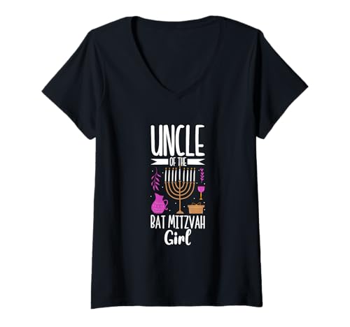 Damen Onkel der Bat Mitzvah T-Shirt mit V-Ausschnitt Damen Onkel der Bat Mitzvah T-Shirt mit V-Ausschnitt von Bat Mitzvah Feier Gesellschaft