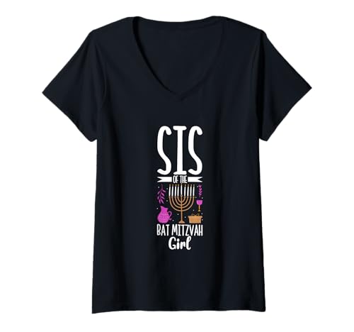 Damen Sis der Bat Mitzvah T-Shirt mit V-Ausschnitt Damen Sis der Bat Mitzvah T-Shirt mit V-Ausschnitt von Bat Mitzvah Feier Gesellschaft