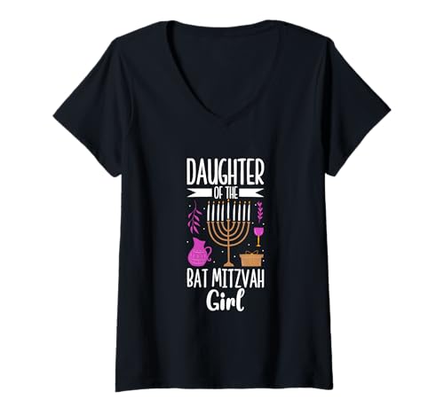 Damen Tochter der Bat Mitzvah T-Shirt mit V-Ausschnitt Damen Tochter der Bat Mitzvah T-Shirt mit V-Ausschnitt von Bat Mitzvah Feier Gesellschaft
