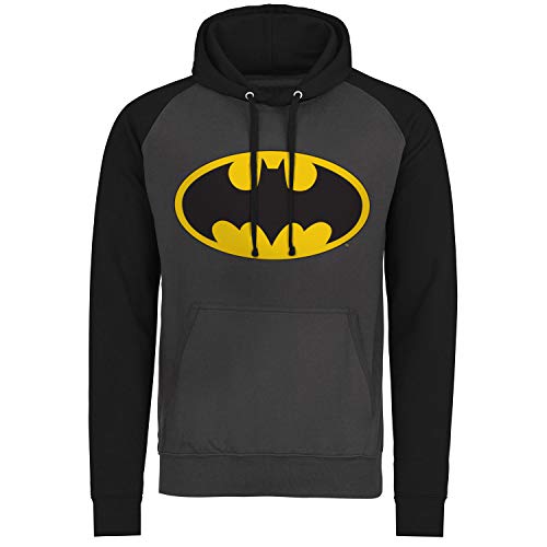 Batman Herren WB-36-BAT047-H55-16 Kapuzenpulli, Grigio Scuro-Nero, L von Batman