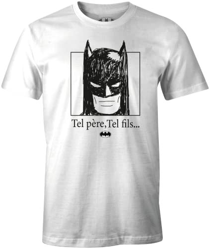 Batman Herren Mebatmbts207 T-Shirt, weiß, XL von Batman