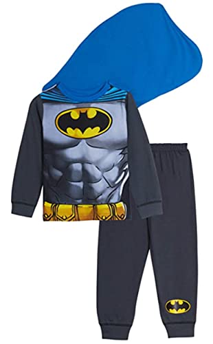 BATMAN Kinder Schlafanzug mit Umhang, Kostüm, Alter 2 bis 8 Jahre alt, grau, 110 von Batman