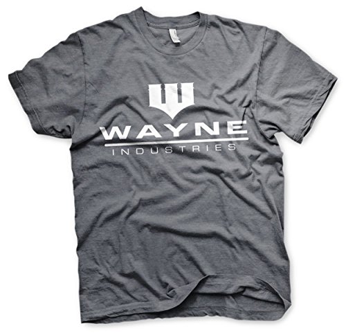 Batman Offizielles Lizenzprodukt Wayne Industries Logo Herren T-Shirt (Dunkel-Heather), XX-Large von Batman