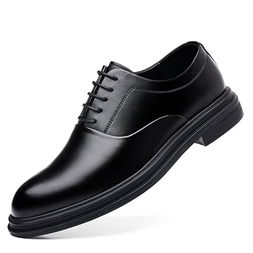 Battle Men Herren-Oxford-Schuhe aus Leder, 7,6 cm, schwarzes Leder, Erhöhung der Höhe, formell, das Sie größer macht 7,6 cm., Schwarz, 41.5 EU Battle Men Herren-Oxford-Schuhe aus Leder, 7,6 cm, schwarzes Leder, Erhöhung der Höhe, formell, das Sie größer macht 7,6 cm., Schwarz, 41.5 EU von Battle Men