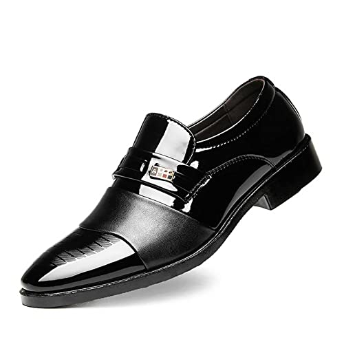 Battnot Herren Anzugschuhe Schwarz Braun Oxford Business Spitzenleder Lackleder, Männer Lederschuhe Elegant Hochzeit Derby Smoking Halbschuhe Männlichen Spitzschuhe Freizeitschuhe Gezeitenschuhe von Battnot