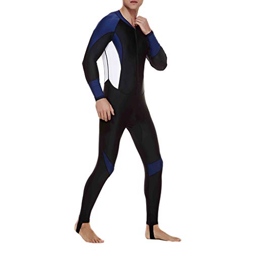 Battnot Herren Badeanzug Lang Jumpsuit Große Größen Schwimmanzug Schnorchelanzug Badehosen Schutzkleidung, Männer Stretch Ganzkörper Neoprenanzug Surf Overall UV-Anzug Mens Diving Steamer Swimwear von Battnot