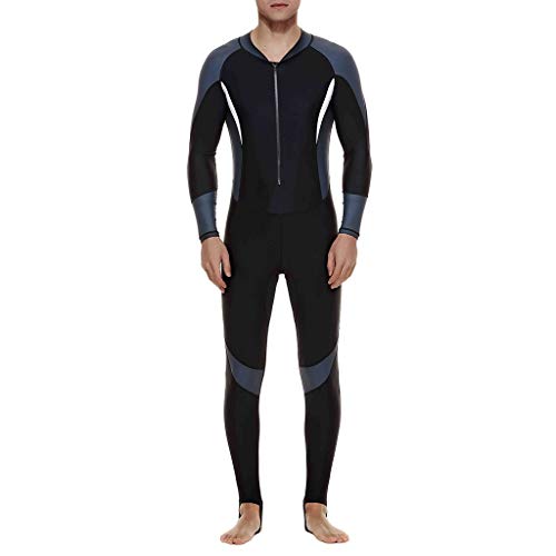 Battnot Herren Badeanzug Lang Jumpsuit Große Größen Schwimmanzug Schnorchelanzug Badehosen Schutzkleidung, Männer Stretch Ganzkörper Neoprenanzug Surf Overall UV-Anzug Mens Diving Steamer Swimwear von Battnot