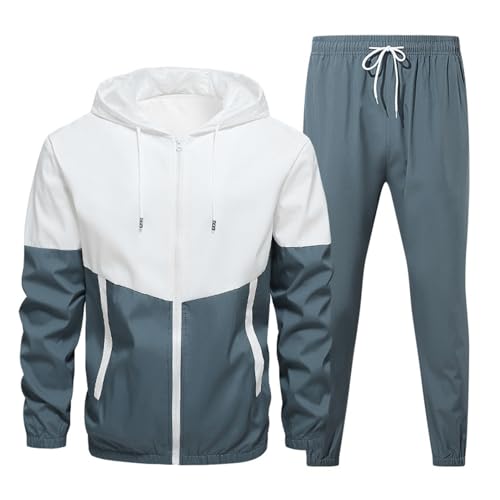 Battnot Jogginganzug Herren Atmungsaktiv Trainingsanzug Sportanzug Hausanzug 2-Teilig Sportbekleidung Trainingsanzug Herren Hoodie Mit Kapuze Langarm Fußball Sporthose Hoodie Hose für Gym Tracksuit von Battnot