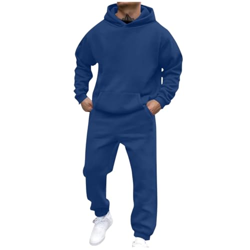 Battnot Jogginganzug Herren Sportbekleidung Trainingsanzug Herren Einfarbig Hoodie Mit Kapuze Langarm Mit Taschen Hausanzug 2-Teilig Kapuzenpullover Jogginghose Jogginganzug Set Klassisch Sportanzug von Battnot