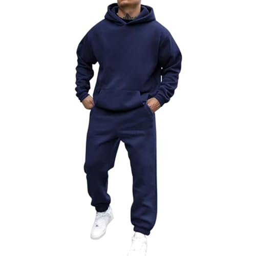Battnot Jogginganzug Herren Sportbekleidung Trainingsanzug Herren Einfarbig Hoodie Mit Kapuze Langarm Mit Taschen Hausanzug 2-Teilig Kapuzenpullover Jogginghose Jogginganzug Set Klassisch Sportanzug Battnot Jogginganzug Herren Sportbekleidung Trainingsanzug Herren Einfarbig Hoodie Mit Kapuze Langarm Mit Taschen Hausanzug 2-Teilig Kapuzenpullover Jogginghose Jogginganzug Set Klassisch Sportanzug von Battnot