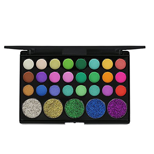 Battnot Lidschatten Palette 29 Farben Shimmer Glitter Puder Matte Kosmetik Make-up Set Gesicht Highlight Wasserdicht Augen Pigment Shiny Beauty Shimmer Eyeshadow (29 Farben, Schwarz) von Battnot