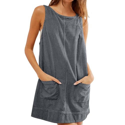 Damen Latzrock Quadratischer Ausschnitt Cord Latzkleid Freizeitkleider Corduroy Mini Kleid Damen Cord Overall Kleid Rundhals A-Linie Rock Tall Pullover Ärmellos Minikleid Latzhose mit Taschen Damen Latzrock Quadratischer Ausschnitt Cord Latzkleid Freizeitkleider Corduroy Mini Kleid Damen Cord Overall Kleid Rundhals A-Linie Rock Tall Pullover Ärmellos Minikleid Latzhose mit Taschen von Battnot