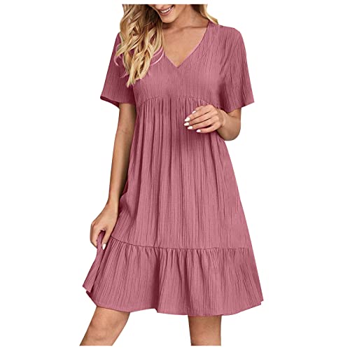 Damen Sommerkleid Sale Angebote Lässig Sommer Boho Kleid Elegant Einfarbig Minikleid Kurzarm A-Linie Strandkleid Festliche Kleider V-Ausschnitt Beach Tunika Sommerkleider Damen Leicht und Luftig Damen Sommerkleid Sale Angebote Lässig Sommer Boho Kleid Elegant Einfarbig Minikleid Kurzarm A-Linie Strandkleid Festliche Kleider V-Ausschnitt Beach Tunika Sommerkleider Damen Leicht und Luftig von Battnot