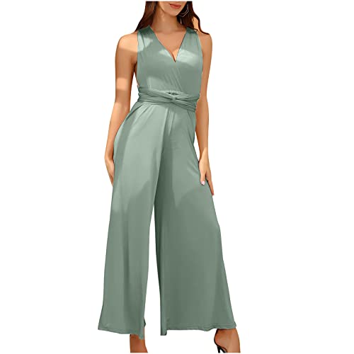 Jumpsuit Damen Hochzeit Festlich Elegant Jumpsuit Lang Weites Bein Jumpsuits Onesie Frauen Hosenanzug Abendmode Hochzeitsgast Overall Elegant Business Weites Bein Playsuit Romper FüR Hochzeit von Battnot