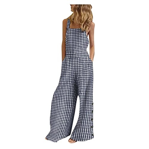 Latzhose Damen Retro Arbeitshose Baumwolle Damen Jumpsuit Sommer Elegant Lange Overall mit Taschen Oversize Latzhose Overall Hosen Jumpsuit Damen Latzhosen Sommer Overall Sommerhose von Battnot