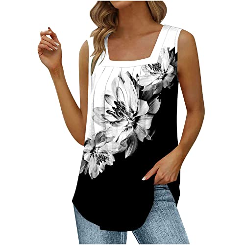 Tank Top Damen, Tank Tops für Damen, Sexy Spaghetti-Träger Cami-Westen-Shirt, Ärmellose fließende Plissierte Spitze Tank Tops, Fahsion Blusen Sommer-Oberteile ärmelloses Tie Back Camisole von Battnot