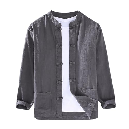 Blazer Herren Sportlich Sakko Japanischer Vintage Langarm Cardigan Slim Fit Freizeit Baumwolle Jackett mit Tellerknopf Leichte Dünne Anzugjacke Traditionelle Kampfkunst Kleidung Blazer Herren Sportlich Sakko Japanischer Vintage Langarm Cardigan Slim Fit Freizeit Baumwolle Jackett mit Tellerknopf Leichte Dünne Anzugjacke Traditionelle Kampfkunst Kleidung von Bauzuoyo