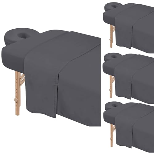 4 Sets Premium-Mikrofaser-Massageliegen-Bettlaken-Set, 3-teiliges Set, inklusive Massageliegenbezug, Spannbetttuch und Spannbetttuch, Grau 4 Sets Premium-Mikrofaser-Massageliegen-Bettlaken-Set, 3-teiliges Set, inklusive Massageliegenbezug, Spannbetttuch und Spannbetttuch, Grau von Bavlesfuire