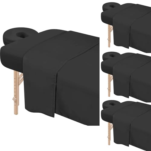 4 Sets Premium-Mikrofaser-Massageliegen-Bettlaken-Set, 3-teiliges Set, inklusive Massageliegenbezug, Spannbetttuch und Spannbetttuch, Schwarz 4 Sets Premium-Mikrofaser-Massageliegen-Bettlaken-Set, 3-teiliges Set, inklusive Massageliegenbezug, Spannbetttuch und Spannbetttuch, Schwarz von Bavlesfuire