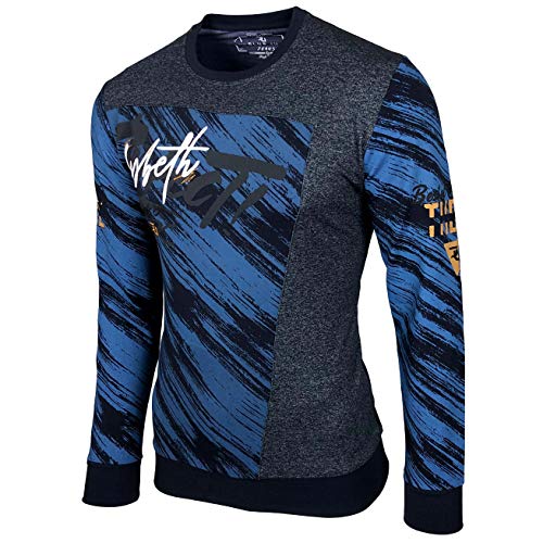 Baxboy Herren Pullover Hoodie Sweatjacke Longsleeve Sweatshirt Jacke Langarm Kapuzenpullover Hoody Sweater 2628, Farbe:Blau, Größe:XL von Baxboy