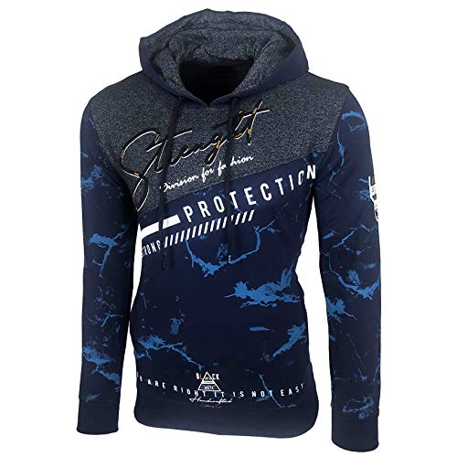 Baxboy Herren Pullover Hoodie Sweatjacke Longsleeve Sweatshirt Jacke Langarm Kapuzenpullover Hoody Sweater 2628, Farbe:Marine, Größe:3XL von Baxboy