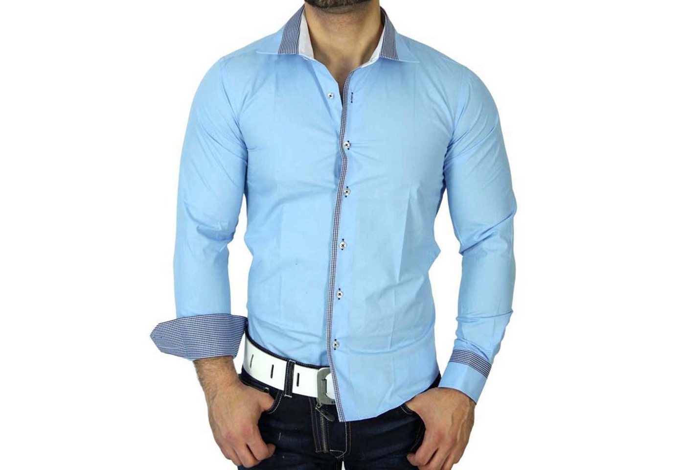 Baxboy Langarmhemd Baxboy Langarmhemd modernes und zeitloses Herren Hemd von Baxboy