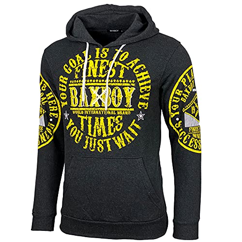 Baxboy Slim fit Herren Pullover Hoodie Sweatshirt Longsleeve Sweatshirt Jacke Langarm Kapuzenpullover Hoody Sweater 950, Farbe:Anthrazit, Größe:2XL von Baxboy