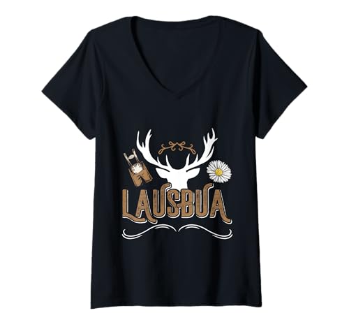 Damen Bayerischer Lausbua Trachten Shirt Männer Bayern T-Shirt mit V-Ausschnitt Damen Bayerischer Lausbua Trachten Shirt Männer Bayern T-Shirt mit V-Ausschnitt von Bayern Geschenk Bayerisches Shirt Boarisch Bayer