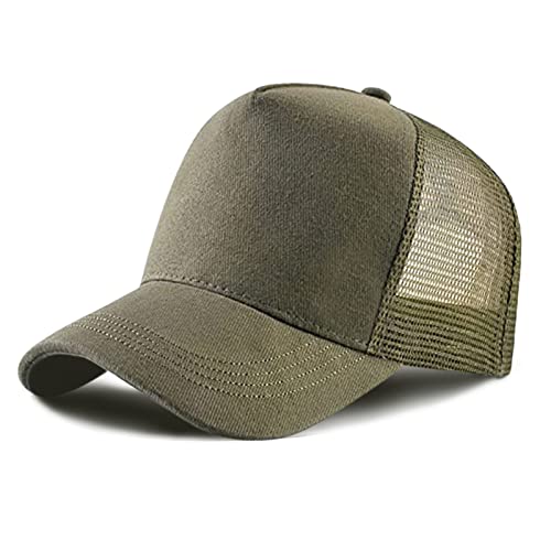 Baseballcap Meshcap Kappe 5 Panel Mesh Kappe Breathable Verstellbar Baseballmütze Truckercap für Herren und Damen (Armeegrün) von Baynetin