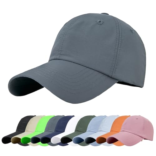 Baynetin Baseball Cap, Atmungsaktive Freizeit UV Baseballmütze Sport Cap Verstellbar Basecap, Sonnenschutz Baseballkappe (Dunkelgrau) von Baynetin