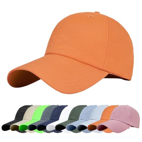 Baynetin Baseball Cap, Atmungsaktive Freizeit UV Baseballmütze Sport Cap Verstellbar Basecap, Sonnenschutz Baseballkappe (Orange) von Baynetin